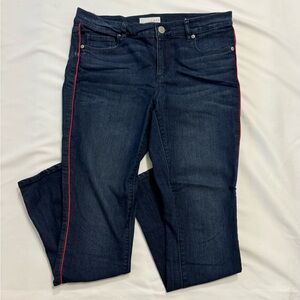 Ann Taylor Loft Skinny Jeans Red Stripe Jeans Loft Dark Wash Jeans with Red